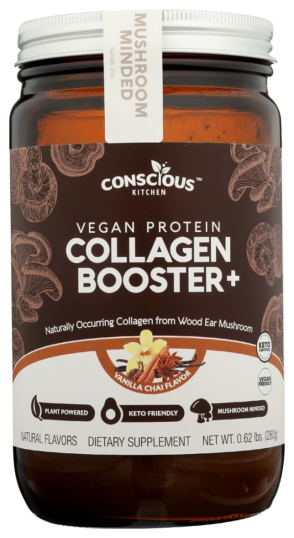 CONSCIOUS KITCHEN: Vanilla Chai Vegan Protein Collagen Booster, 280 gm