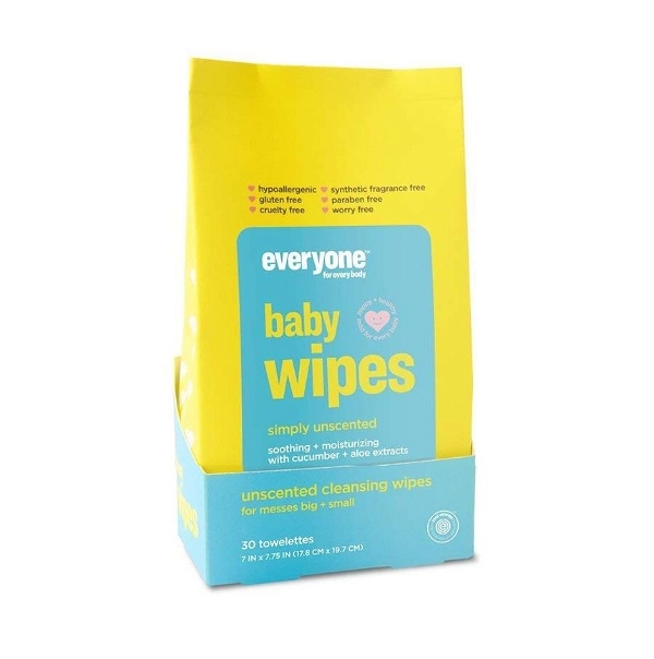 EVERYONE: Unscented Baby Wipes, 30 pack