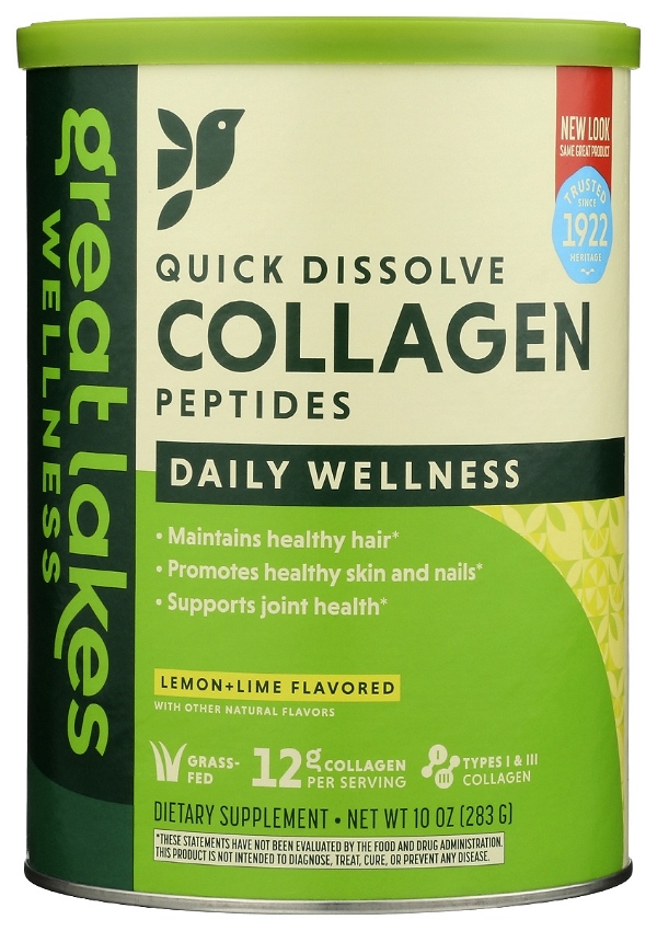 GREAT LAKES: Collagen Powder Lemon Lim, 10 oz