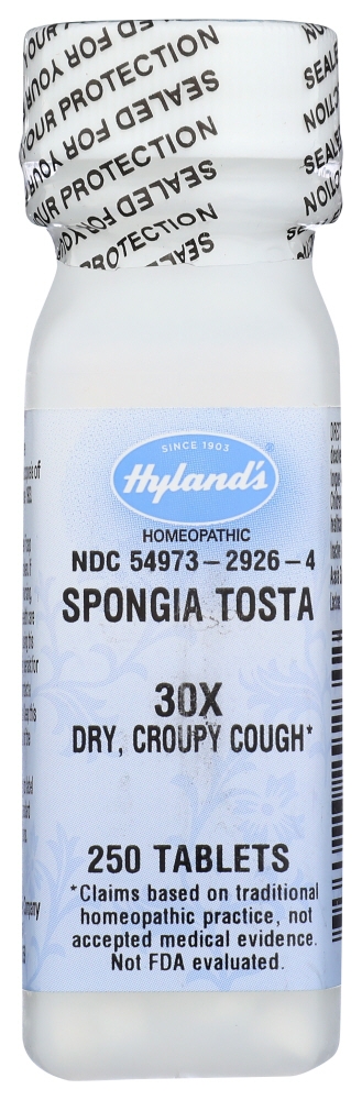 HYLANDS HYLAND: Spongia Tosta 30X, 250 tablets