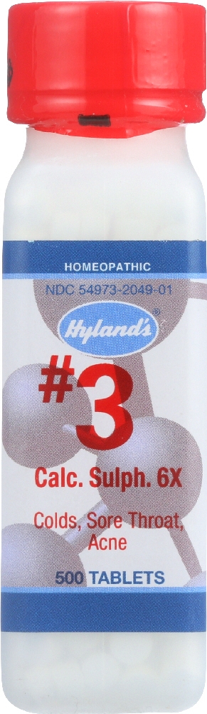 HYLANDS: No.3 Calcium Sulphate 6X Homeopathic Remedy 6x, 500 Tablets