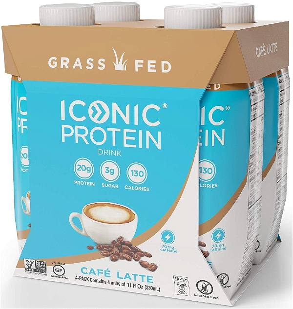 ICONIC PROTEIN ICONIC: Protein Drink Latte Pack of 4, 44 oz