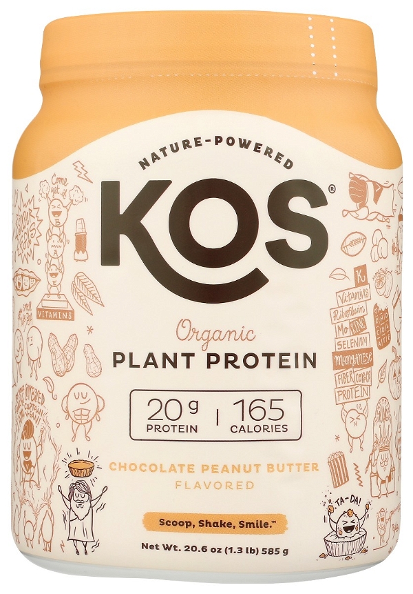 KOS: Chocolate Peanut Butter Organic Plant Protein, 20.6 oz