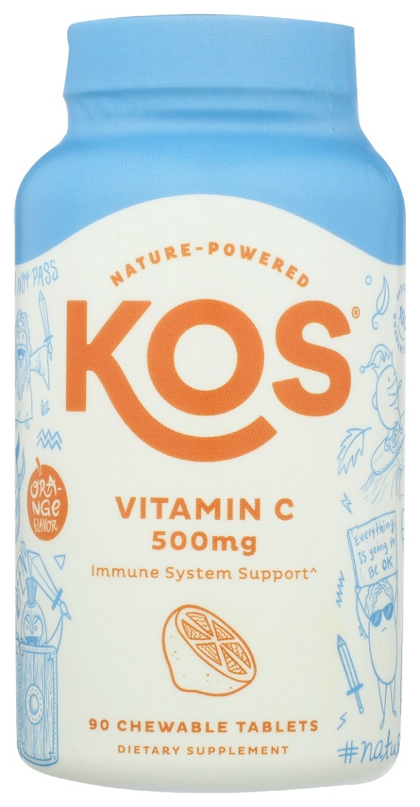 KOS: Vitamin C 500Mg Orange Chew, 90 tb