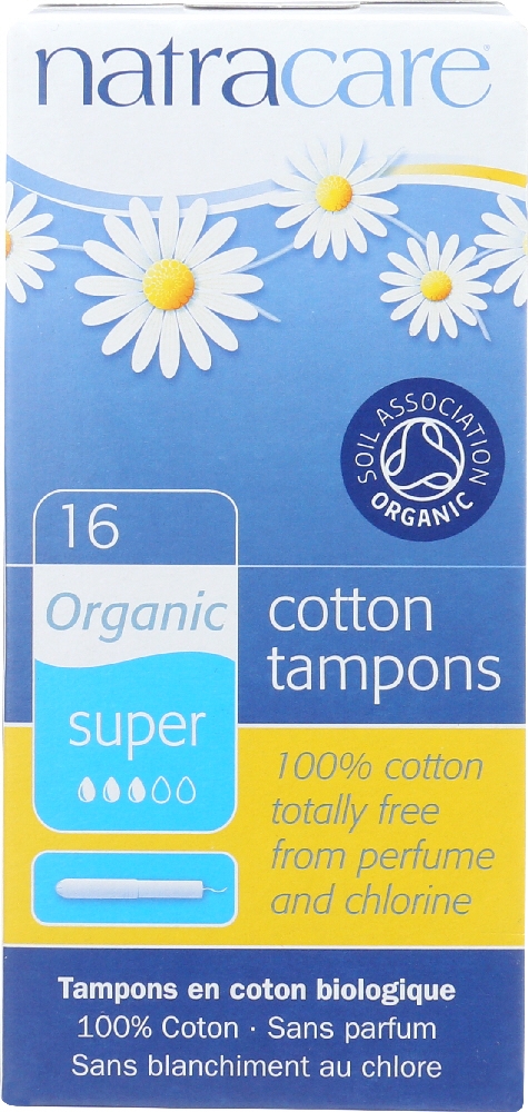 NATRACARE: Organic Cotton Tampons Super with Applicator, 16 Tampons