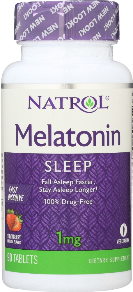 NATROL: Melatonin Strawberry Flavor 1 Mg, 90 tablets