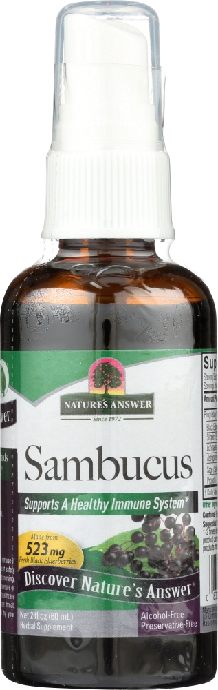 NATURES ANSWER NATURE'S ANSWER: Sambucus Black Elder Berry Extract Spray Alcohol-Free, 2 oz