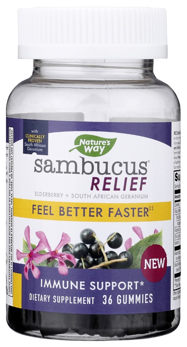 NATURE'S WAY: Sambucus Relief Gummy, 36 ea