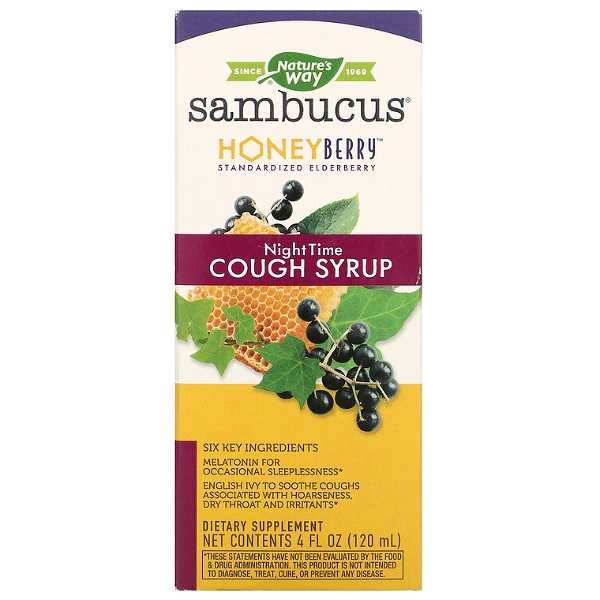 NATURE'S WAY NATURES WAY: Sambucus Honeyberry Night Time Cough Syrup, 4 fo