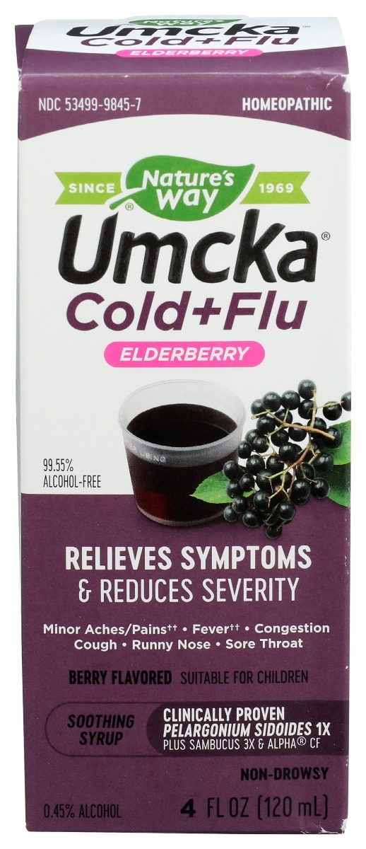 NATURES WAY: Umcka Cold Plus Flu Elderberry Syrup, 4 oz