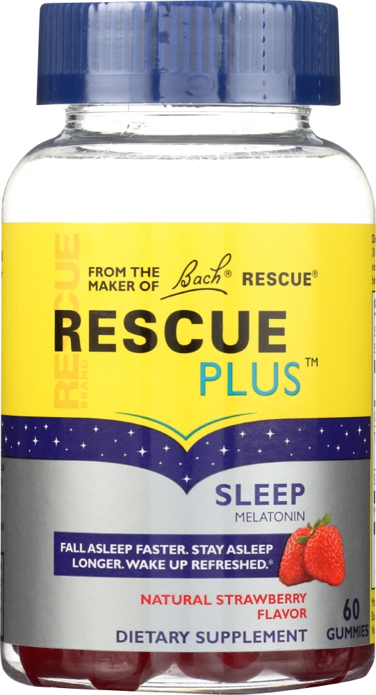 RESCUE PLUS NELSON BACH: Rescue Plus Sleep Melatonin Gummy, 60 pc
