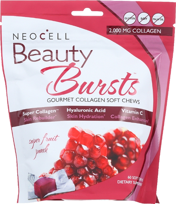 NEOCELL: Beauty Bursts Gourmet Collagen Soft Chews Super Fruit Punch, 60 Soft Chews