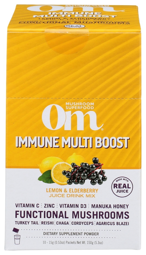 OM MUSHROOMS: Immune Multi Boost Lemon Elderberry, 10 pk