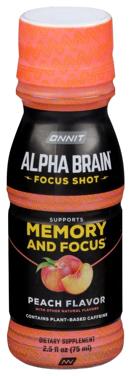 ONNIT: Alpha Brain Focus Shot Peach, 2.5 oz