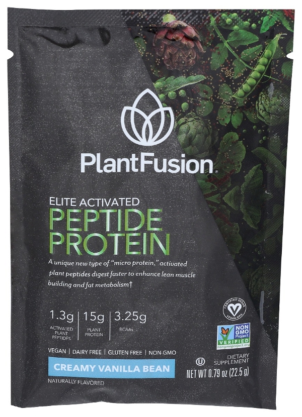 PLANTFUSION: Elite Activated Peptide Protein Creamy Vanilla Bean, 0.79 oz