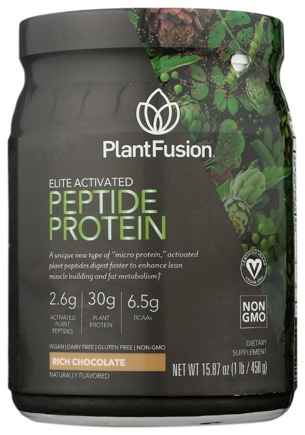 PLANTFUSION: Elite Activated Peptide Protein Rich Chocolate, 15.87 oz