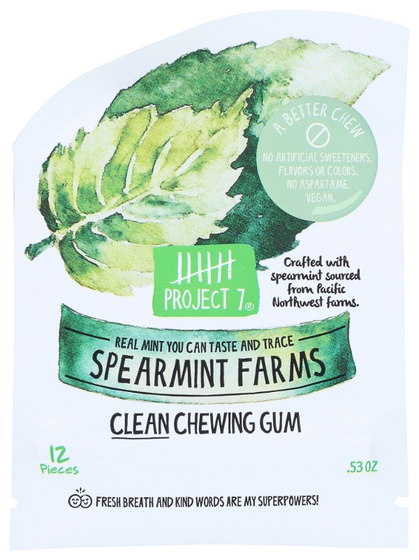 Project 7 PROJECT 7: Spearmint Farms Clean Chewing Gum, 0.53 oz