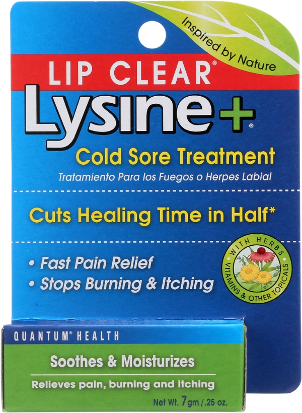 QUANTUM HEALTH QUANTUM: Lip Clear Lysine + Cold Sore Treatment, 0.25 oz