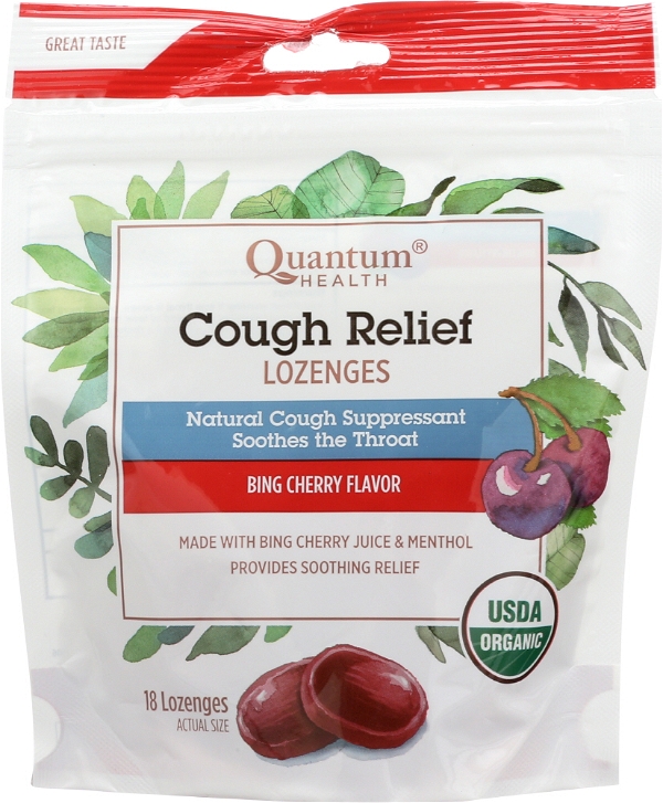 QUANTUM HEALTH QUANTUM: Lozenges Cough Relief Cherry Organic, 18 ea