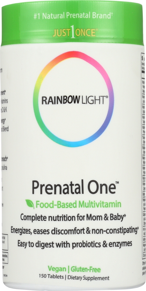 RAINBOW LIGHT: Just Once Prenatal One Food-Based Multivitamin, 150 Tablets