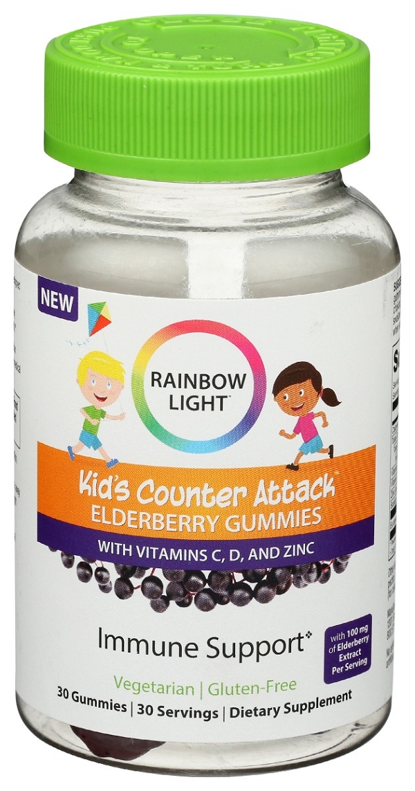 RAINBOW LIGHT: Kids Counter Attack Elderberry Gummies, 30 pc