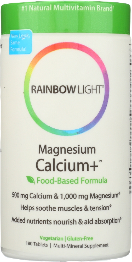 RAINBOW LIGHT: Magnesium Calcium Plus, 180 Tablets