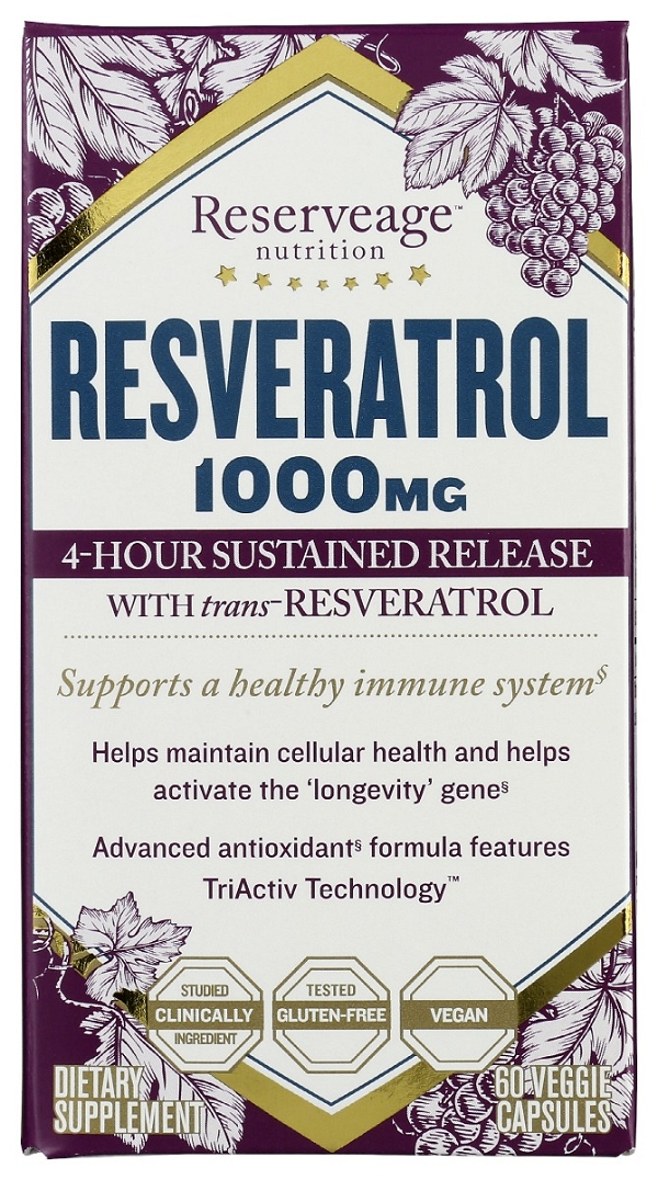 RESERVEAGE: Resveratrol 1000mg, 60 ea
