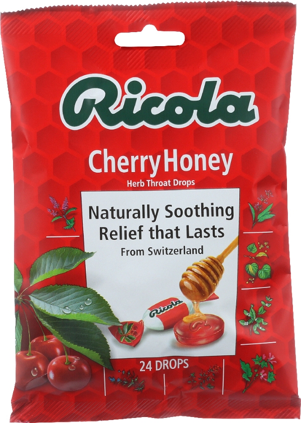 RICOLA: Natural Herb Throat Drop Cherry Honey 24 Piece, 3 oz