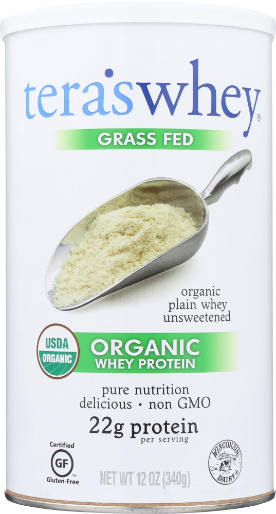 TERAS TERA'S WHEY: Organic Plain Whey Protein, 12 oz