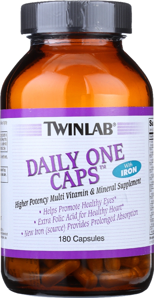 TWINLAB: Daily One Caps with Iron, 180 cp