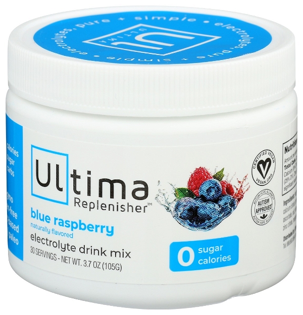 ULTIMA REPLENISHER: Blue Raspberry Electrolyte Hydration Mix, 105 gm