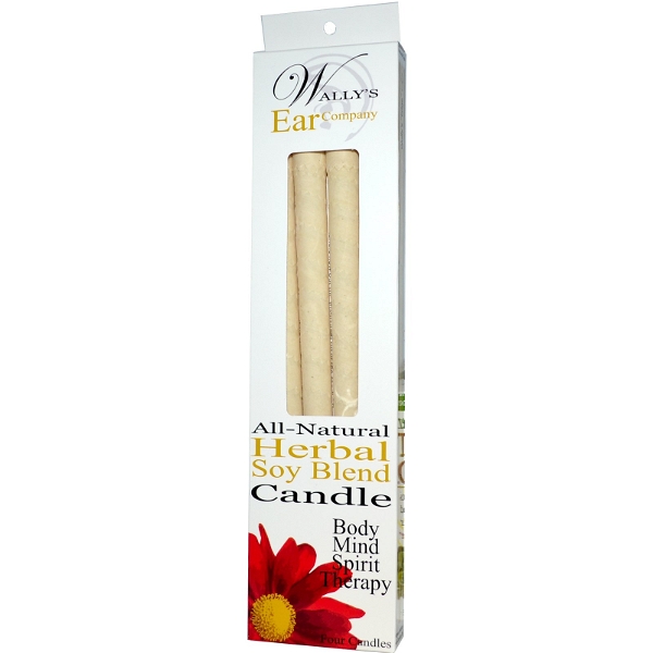 WALLYS NATURAL WALLY'S NATURAL PRODUCTS: Herbal Soy Blend Ear Candle, 4 Candles