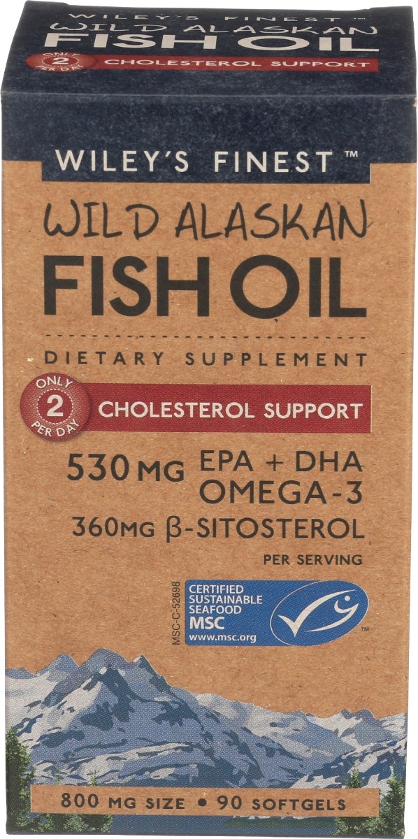 WILEYS FINEST: Wild Alaskan Fish Oil Cholesterol Support, 90 sg