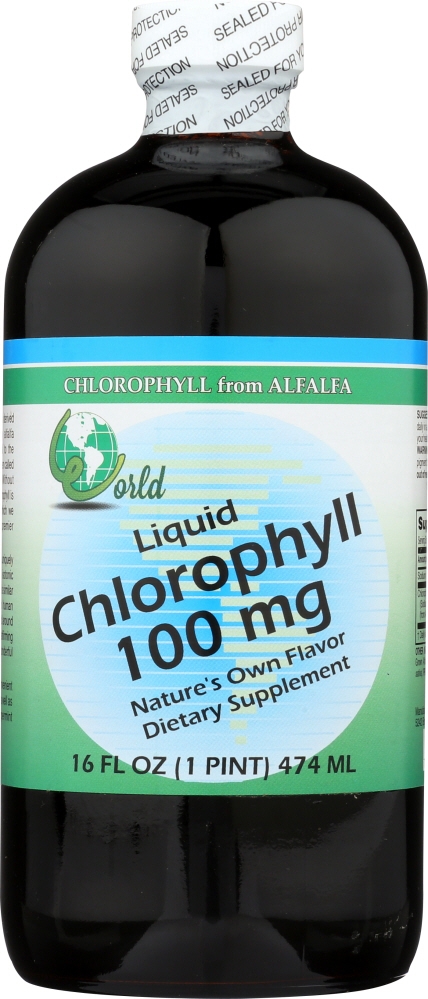 WORLD ORGANIC: Liquid Chlorophyll 100mg, 16 oz