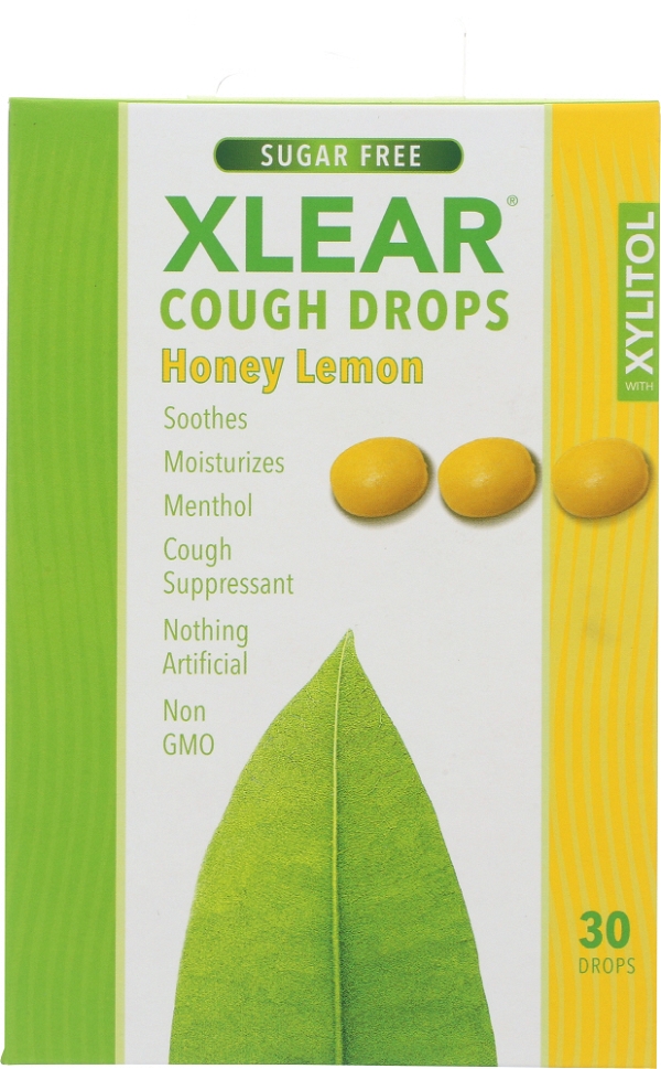 XLEAR: Honey Lemon Sugar Free Cough Drops, 30 pc