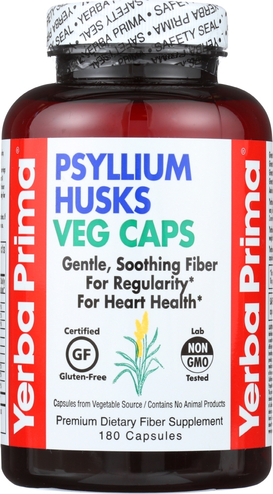 YERBA PRIMA: Psyllium Husks Veg Caps 625 mg, 180 Capsules