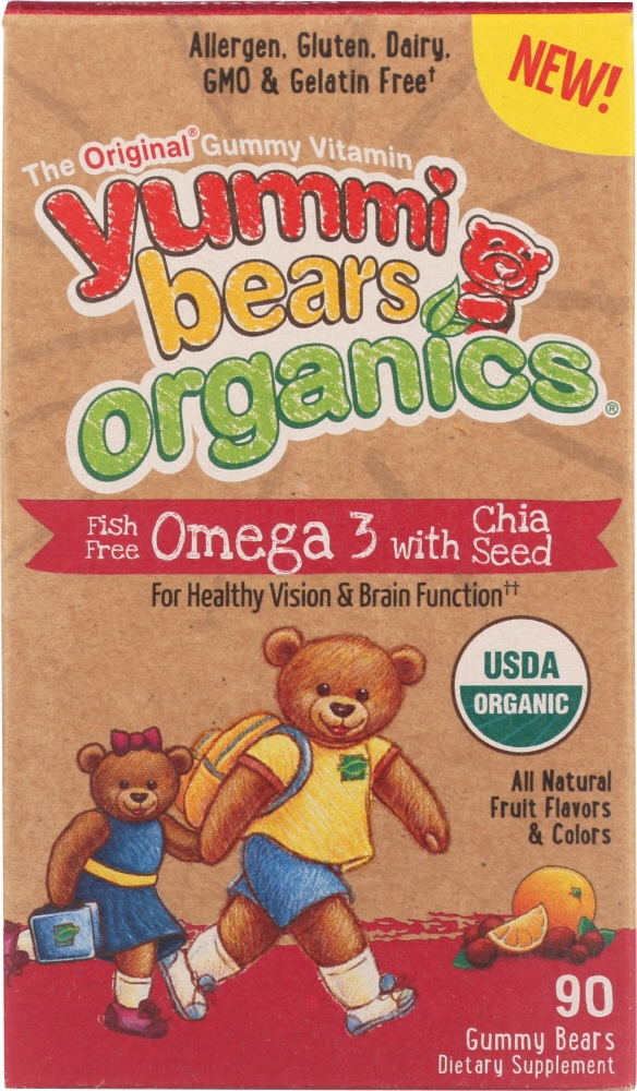 YUMMI BEARS: Omega 3 & Chia Seed Organic, 90 pc