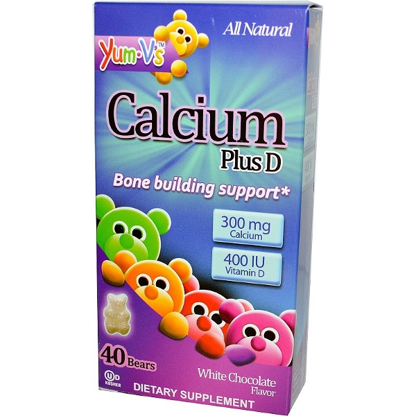 YUM VS YUM-VS: Vitamin D Plus Calcium White Chocolate, 40 pc