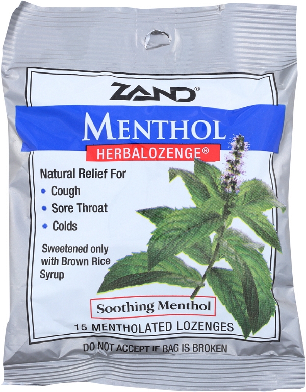 ZAND: Menthol Herbalozenge Soothing Menthol, 15 Mentholated Lozenges