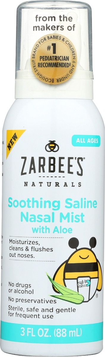 ZARBEES: Nasal Mist Saline W Aloe, 3 oz