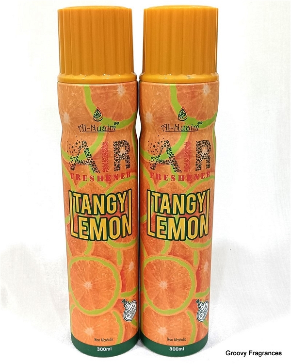 Al Nuaim Tangy Lemon Home, Bedroom, Office, Car Air Freshener Spray Combo, Free From Alcohol (300ML, Pack of 2)