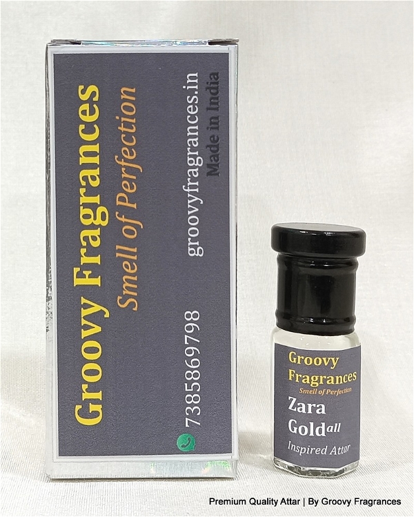 Groovy Fragrances Zara Gold Long Lasting Perfume Roll-On Attar | Unisex | Alcohol Free by Groovy Fragrances - 3ML