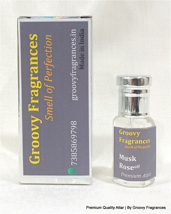 Groovy Fragrances Musk Rose Long Lasting Perfume Roll-On Attar | Unisex | Alcohol Free by Groovy Fragrances - 6ML