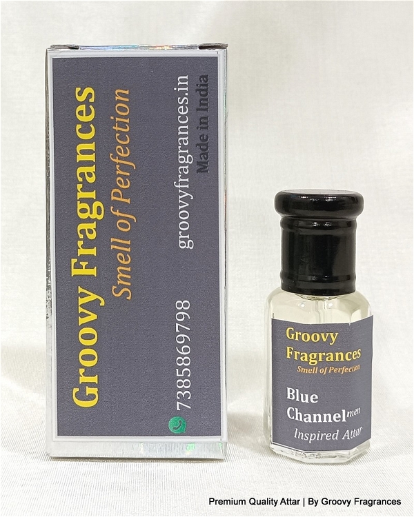 Groovy Fragrances Blue Channel Long Lasting Perfume Roll-On Attar | For Men | Alcohol Free by Groovy Fragrances - 6ML