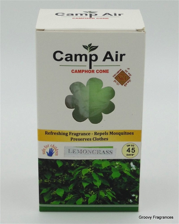 CampAir CAMP AIR Camphor Cone LEMONGRASS Refreshing Fragrance - Repel Mosquitoes - Preserves Clothes - 50G (ORGANIC) - 50gm