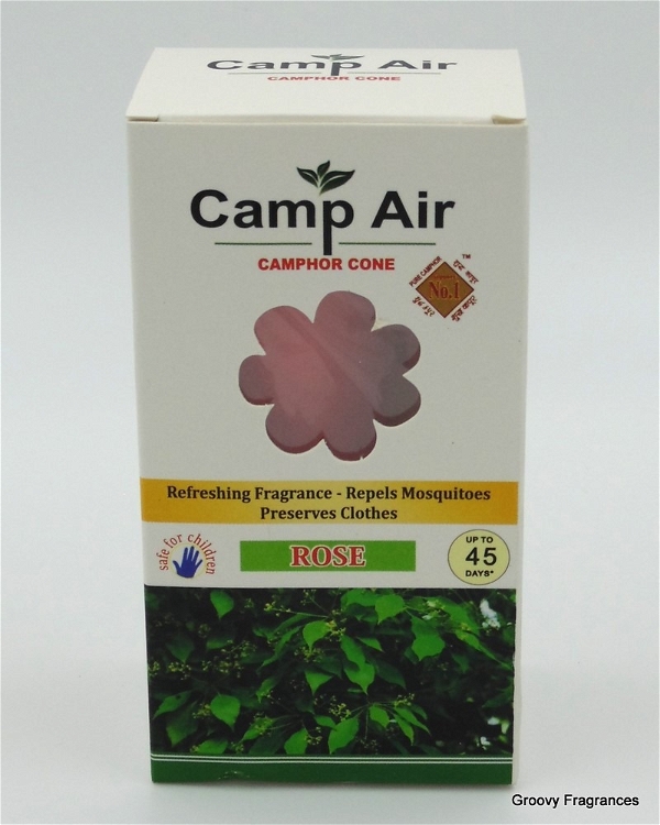 CampAir CAMP AIR Camphor Cone ROSE Refreshing Fragrance - Repel Mosquitoes - Preserves Clothes - 50G (ORGANIC) - 50gm