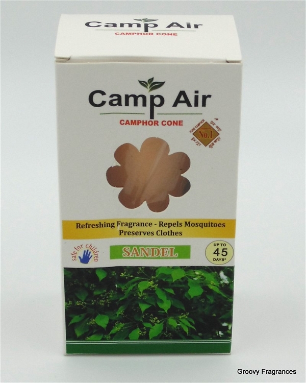 CampAir CAMP AIR Camphor Cone SANDEL Refreshing Fragrance - Repel Mosquitoes - Preserves Clothes - 50G (ORGANIC) - 50gm