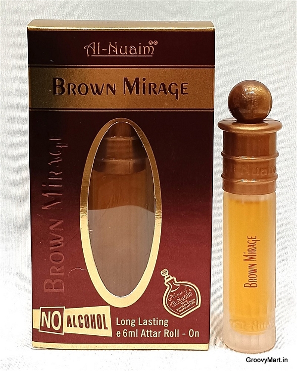 Al Nuaim brown mirage perfume roll-on attar free from alcohol - 6ML