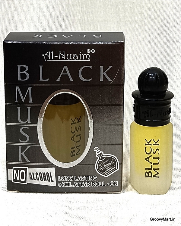 Al Nuaim al nuaim black musk perfume roll-on attar free from alcohol - 3ML