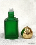 Groovy Fragrances Exclusive Designer Fancy Square Empty Attar Bottle - Empty 12ML - Green